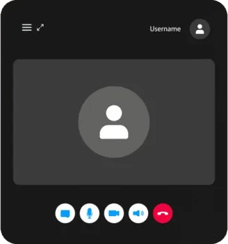 A video-call screen